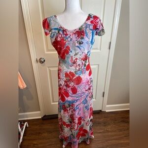 Midnight Velvet McKenzie reversible Floral Maxi Dress - Red and Blue